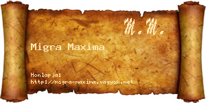 Migra Maxima névjegykártya